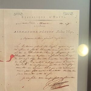 Framed Historical Haitian Document